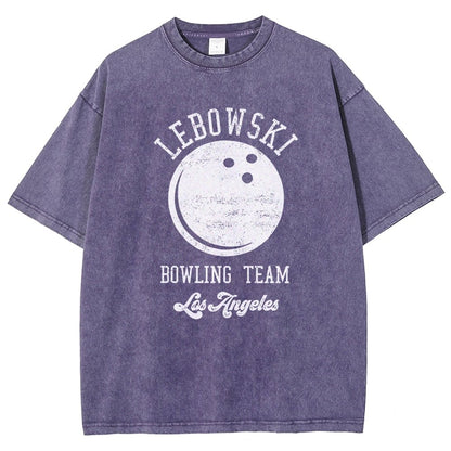 Lebowski Bowling Team Vintage Distressed T-shirt