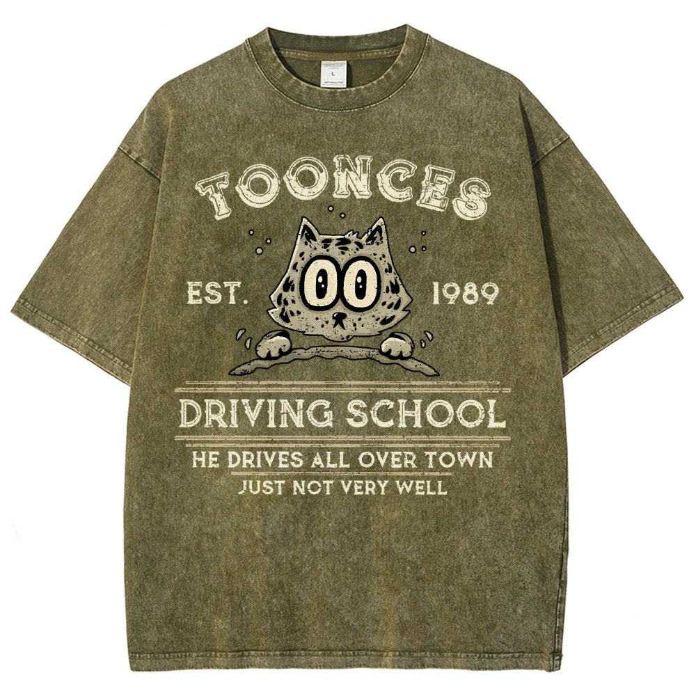 Roadster Driving School Vintage Distressed T-shirt