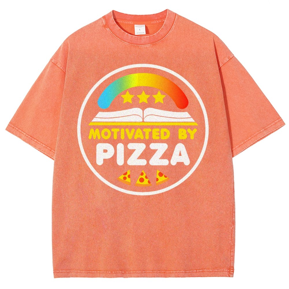 Motivated By Pizza Vintage Distressed T-shirt