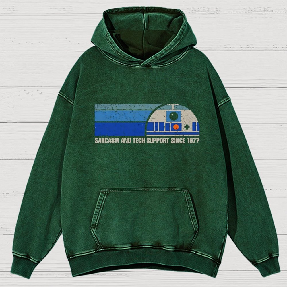 Providing Sarcasm and Tech Support Since 1977 Vintage Distressed Hoodie