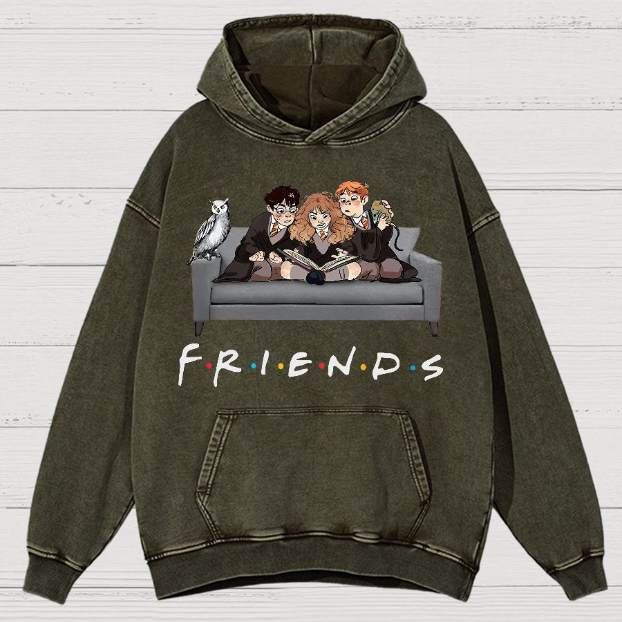 True friends Funny Nerdy Vintage Distressed Hoodie