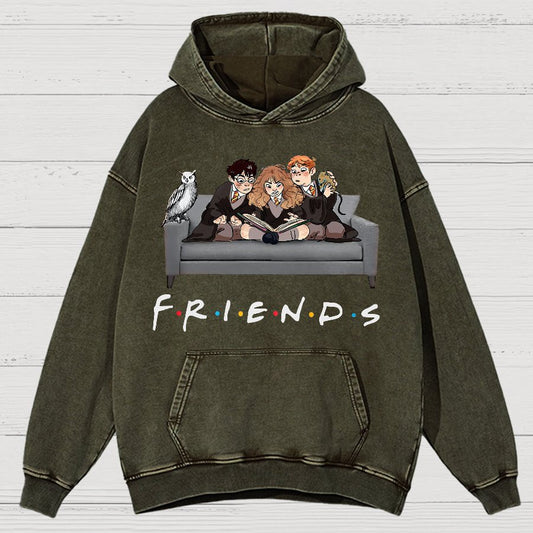 True friends Funny Nerdy Vintage Distressed Hoodie