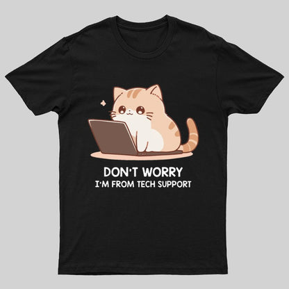 Tech Support Cat Geeky T-Shirt