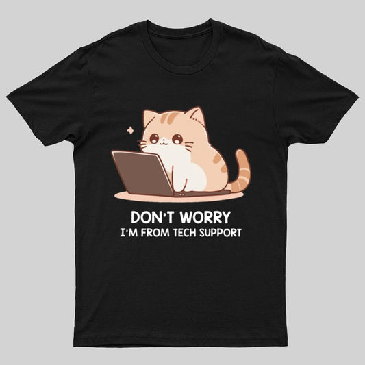Tech Support Cat Geeky T-Shirt
