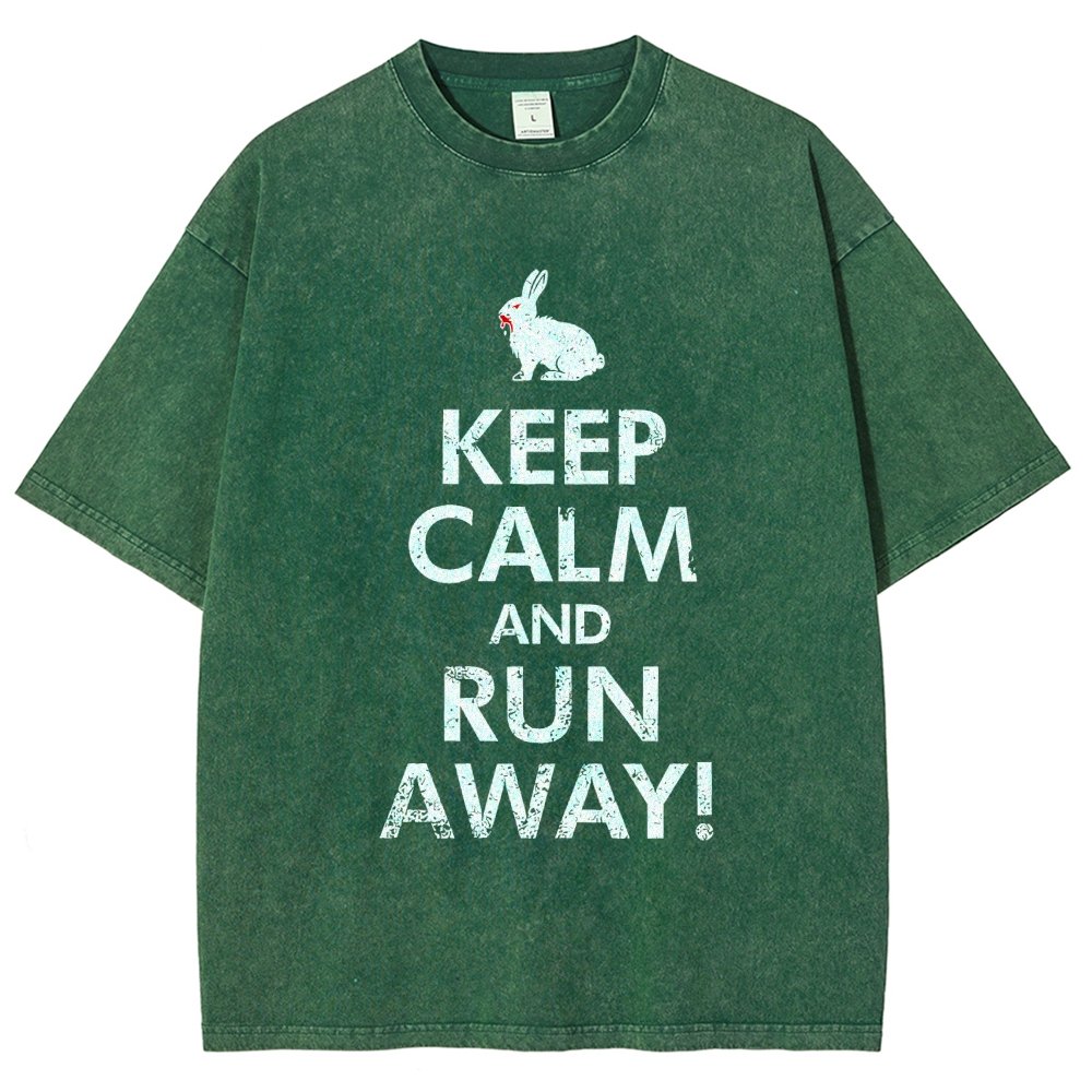 Keep Calm and Run Away! Vintage Distressed T-shirt