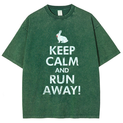 Keep Calm and Run Away! Vintage Distressed T-shirt