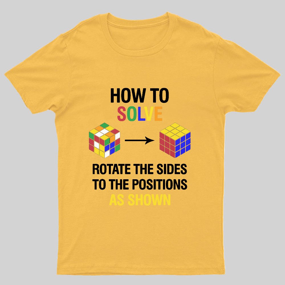 How To Solve Competitive Puzzle Funny Speed Cubing Geeky T-Shirt