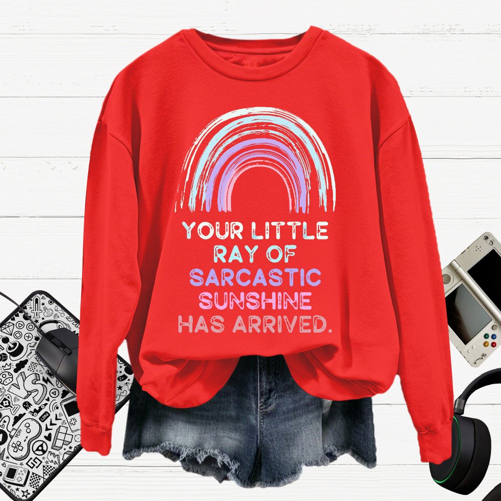 Your Little Ray of Sarcastic Sunshine Has Arrived Cotton Pullover Sweatshirt