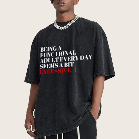 Functional Adult Vintage Distressed T-shirt