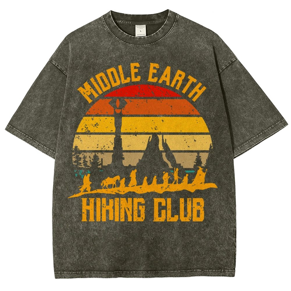 Middle Earth Hiking Club Vintage Distressed T-shirt