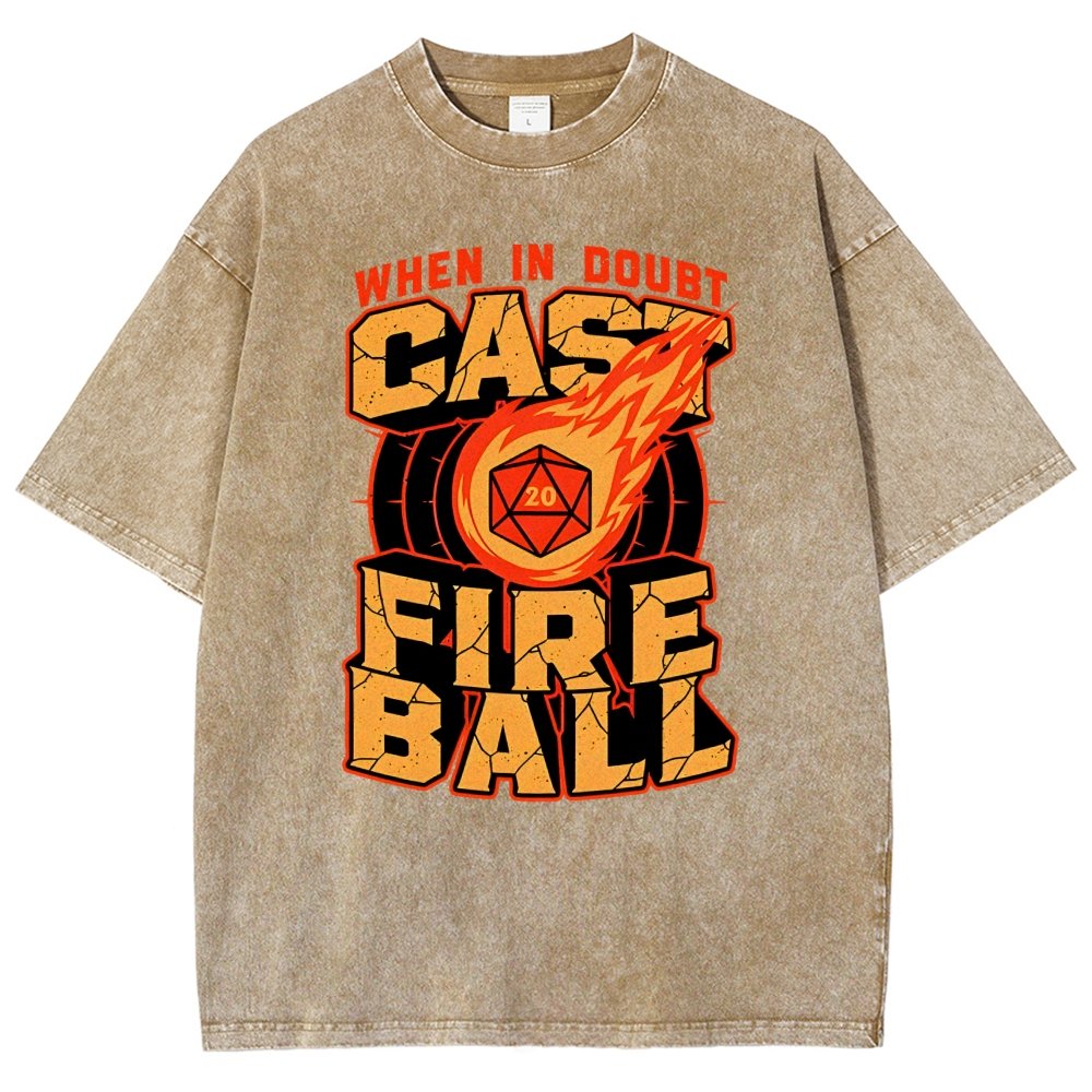 RPG Cast Fireball Quote Vintage Distressed T-shirt