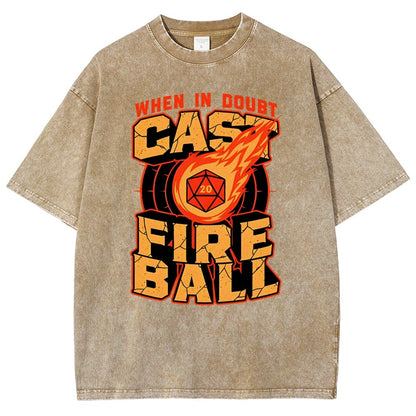 RPG Cast Fireball Quote Vintage Distressed T-shirt