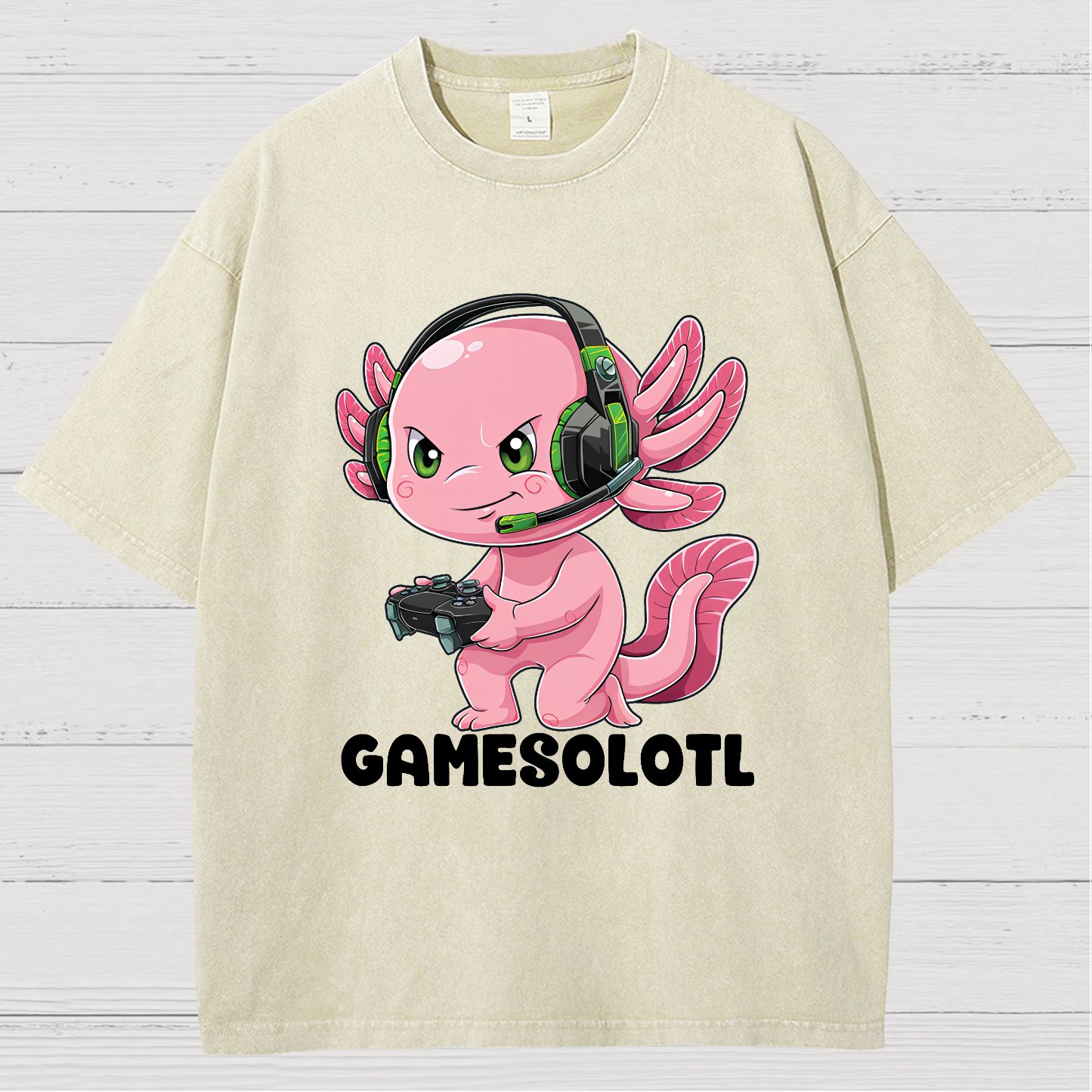 Gamer Axolotl Vintage Distressed T-shirt