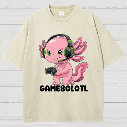 Gamer Axolotl Vintage Distressed T-shirt