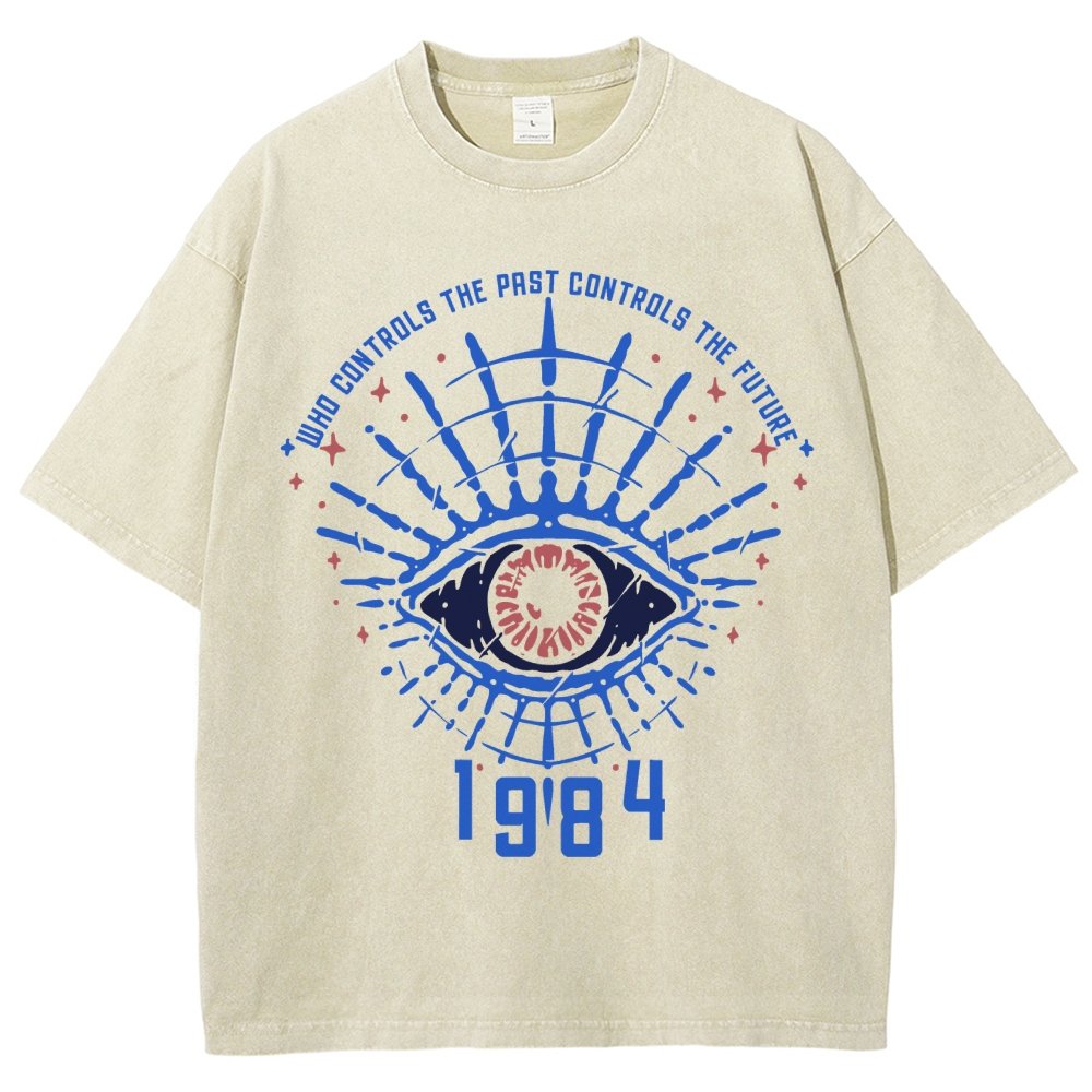 1984 George Orwell Control The Future Vintage Distressed T-shirt