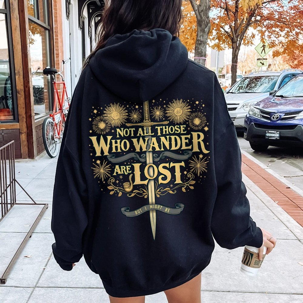 I Might Be Lost Printed Back Unisex Cotton Hoodie
