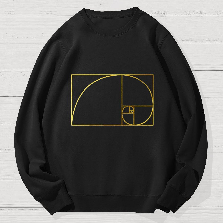 Distressed Fibonacci Spiral Geek Cotton Sweatshirt