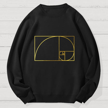 Distressed Fibonacci Spiral Geek Cotton Sweatshirt
