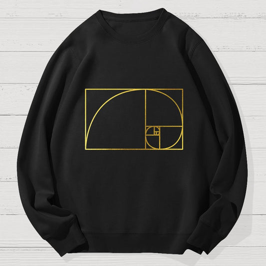 Distressed Fibonacci Spiral Geek Cotton Sweatshirt