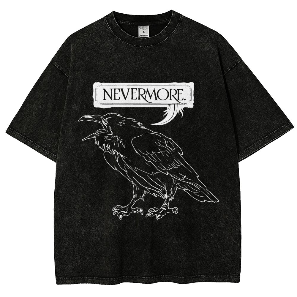 Nevermore Raven Vintage Distressed T-shirt