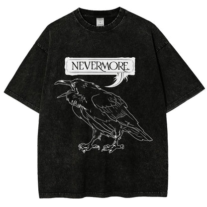 Nevermore Raven Vintage Distressed T-shirt