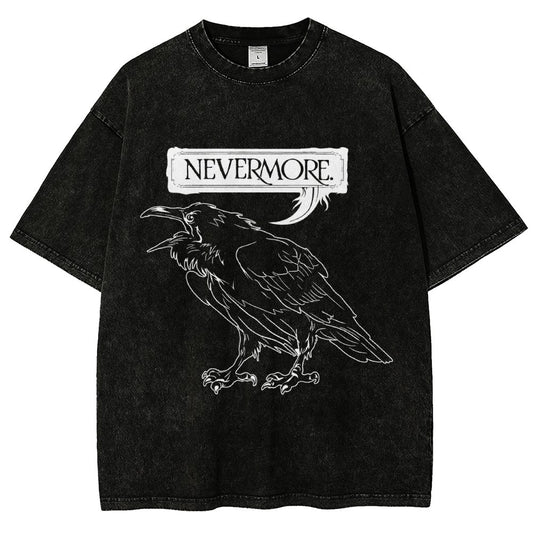 Nevermore Raven Vintage Distressed T-shirt