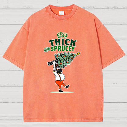 Big Thick & Sprucey，Christmas Vintage Distressed T-shirt