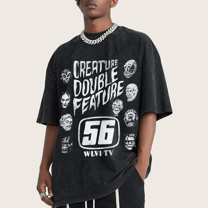 Creature Double Feature Classic Monsters Vintage Distressed T-shirt