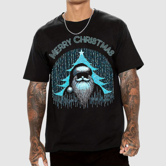 Funny Binary Christmas Santa Clause for Programmer Geek T-Shirt