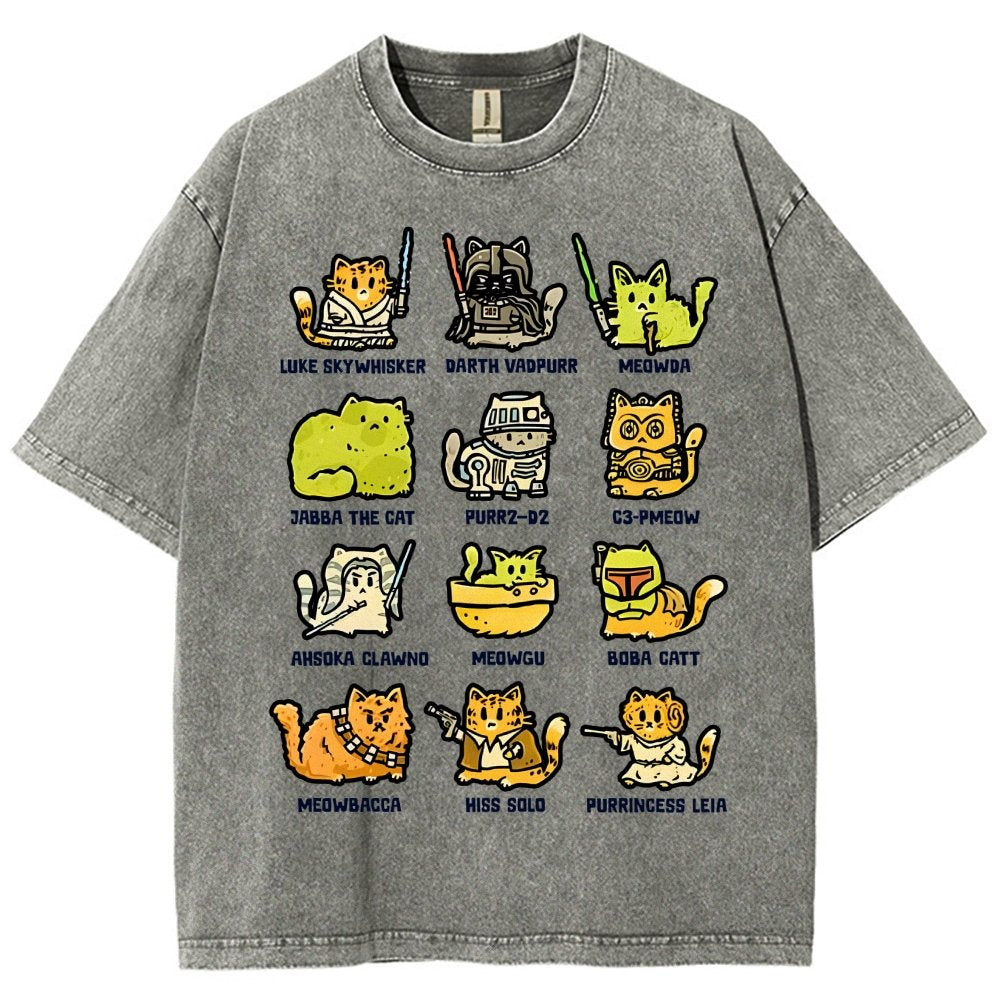 Cats of the Stars Vintage Distressed T-shirt