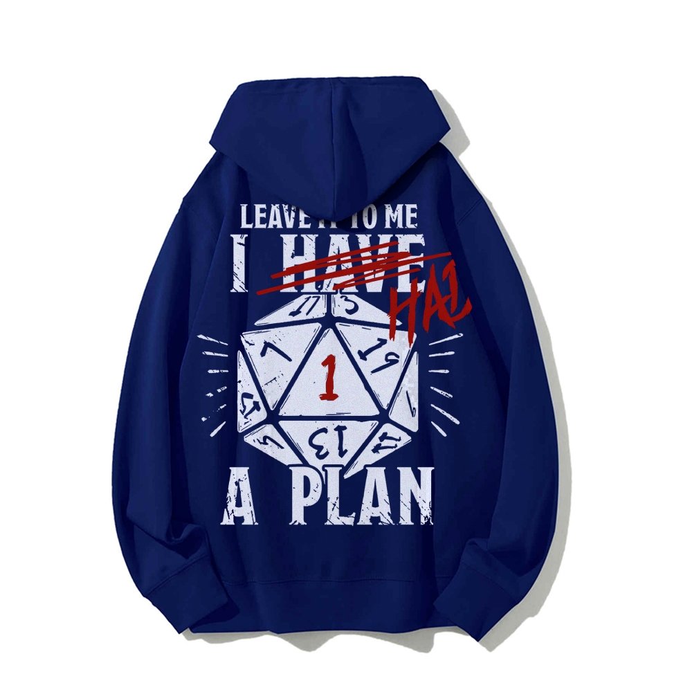 I Had A Plan Nerdy Printed Back Cotton Hoodie
