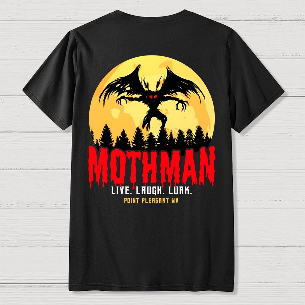 Mothman Cryptid Vintage Front And Back Printing Geek T-Shirt