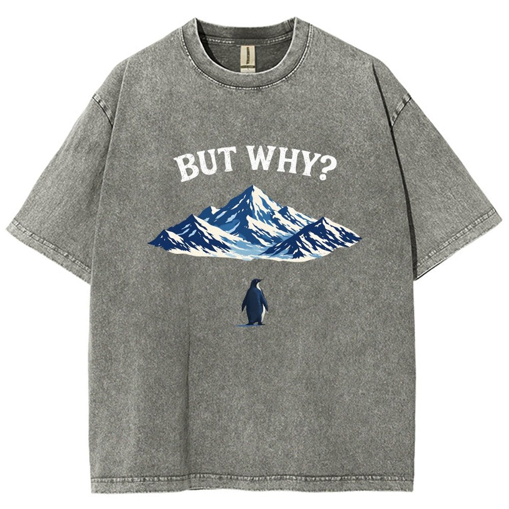 But Why Penguin Vintage Distressed T-shirt