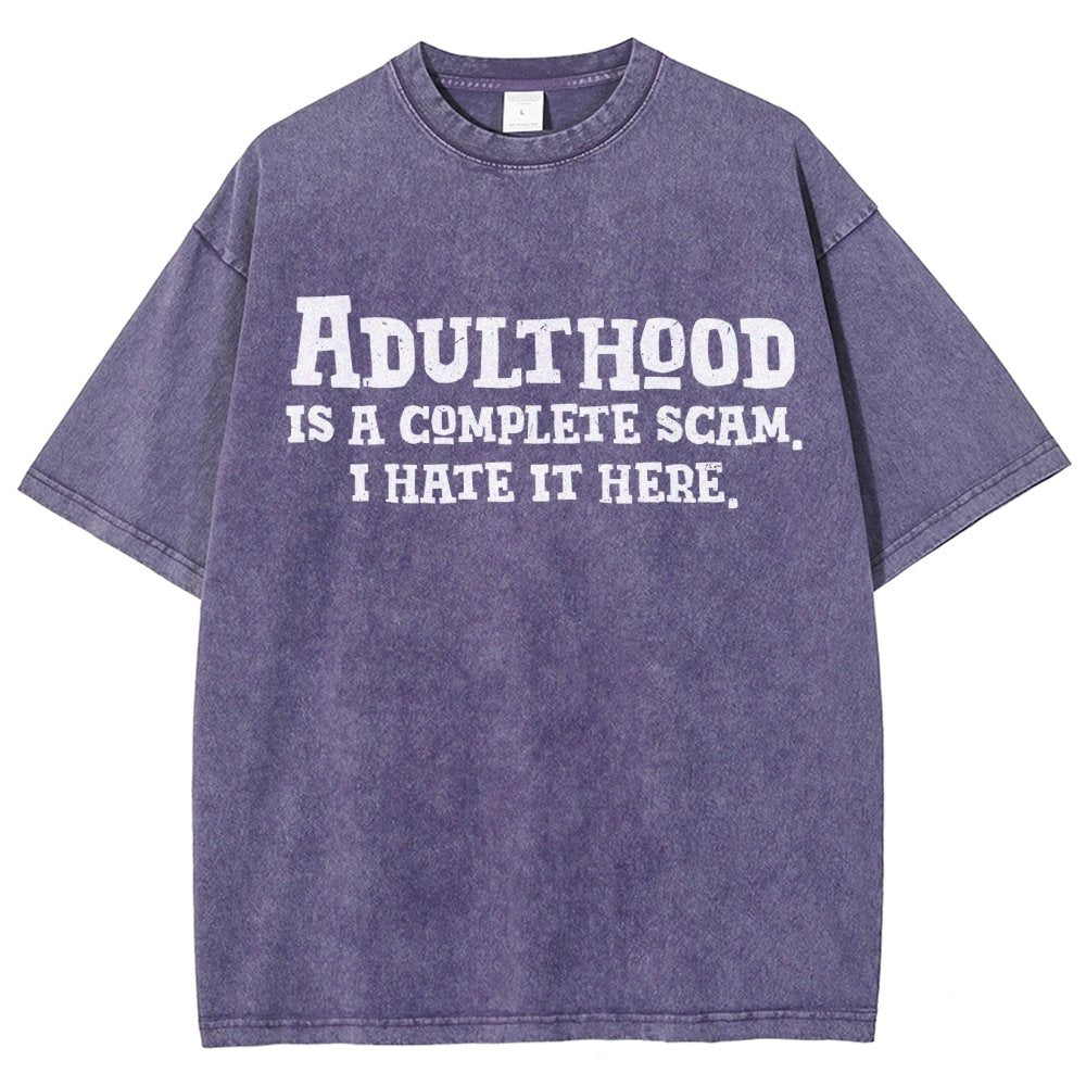 Adulthood Is A Scam Vintage Distressed T-shirt