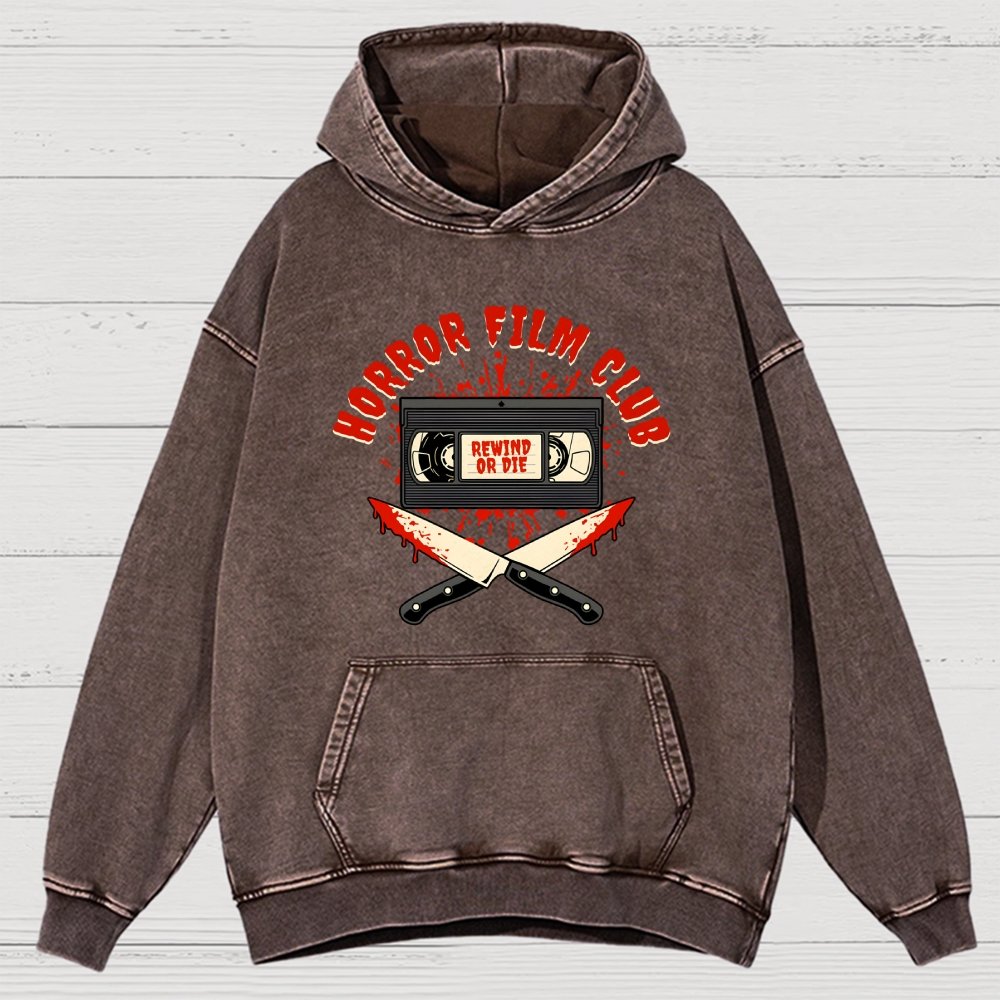 Horror Film Club Vintage Distressed Hoodie