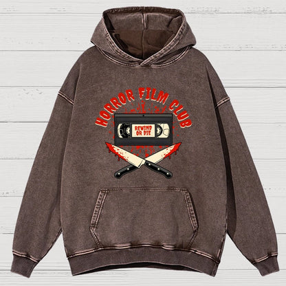 Horror Film Club Vintage Distressed Hoodie