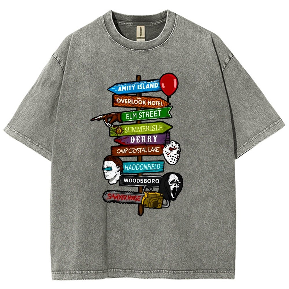 Horrible Road Signs Vintage Distressed T-shirt
