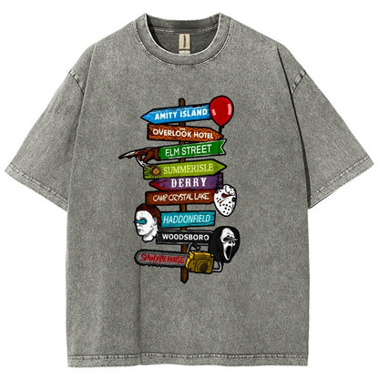 Horrible Road Signs Vintage Distressed T-shirt