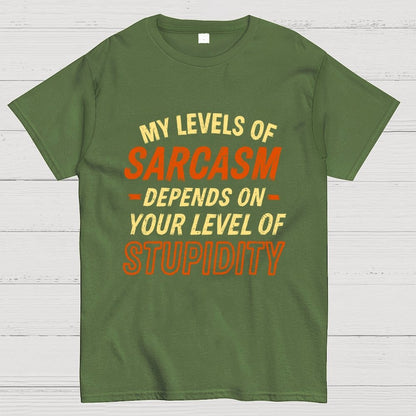 My Level of Sarcasm Depends Geek T-Shirt
