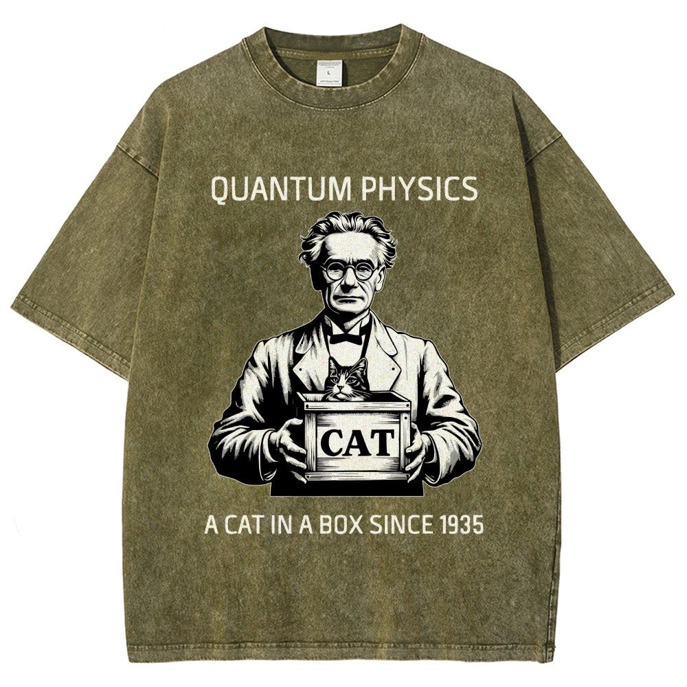Schrödinger's Cat Quantum Vintage Distressed T-shirt