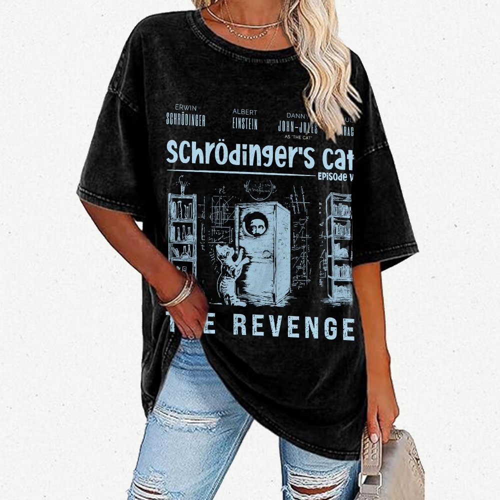 Schrödinger's Cat Revenge Vintage Distressed T-shirt