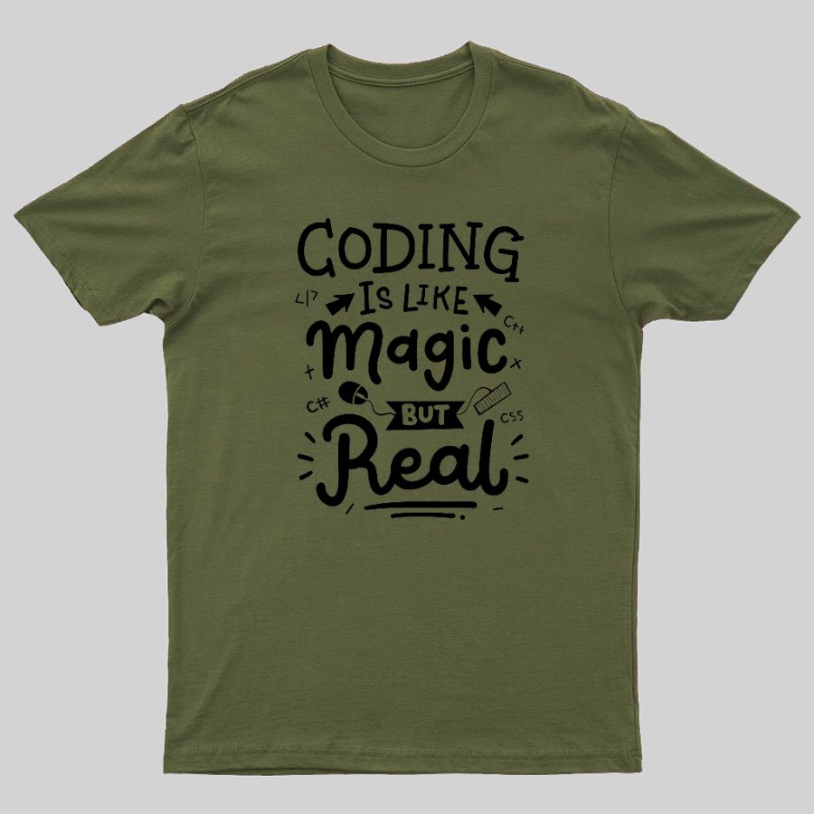 Coding Is Like Magic But Real Geeky T-Shirt