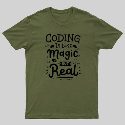 Coding Is Like Magic But Real Geeky T-Shirt