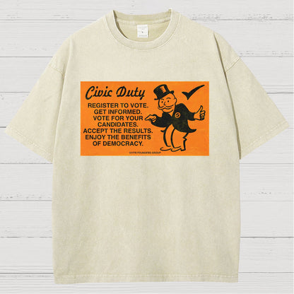 Civic Duty Card. Sarcasm Vintage Distressed T-shirt