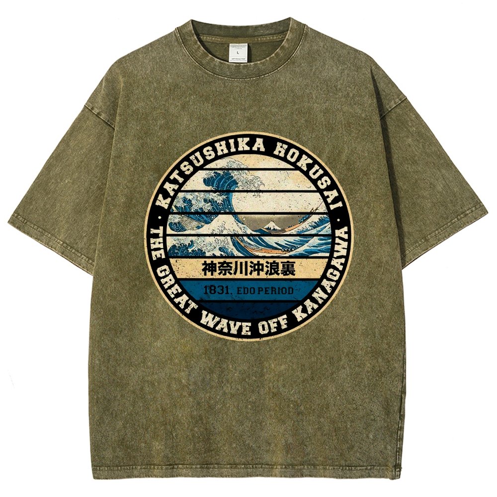 Hokusai Vintage Distressed T-shirt