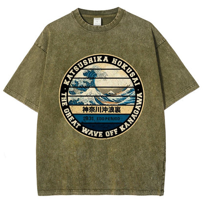 Hokusai Vintage Distressed T-shirt