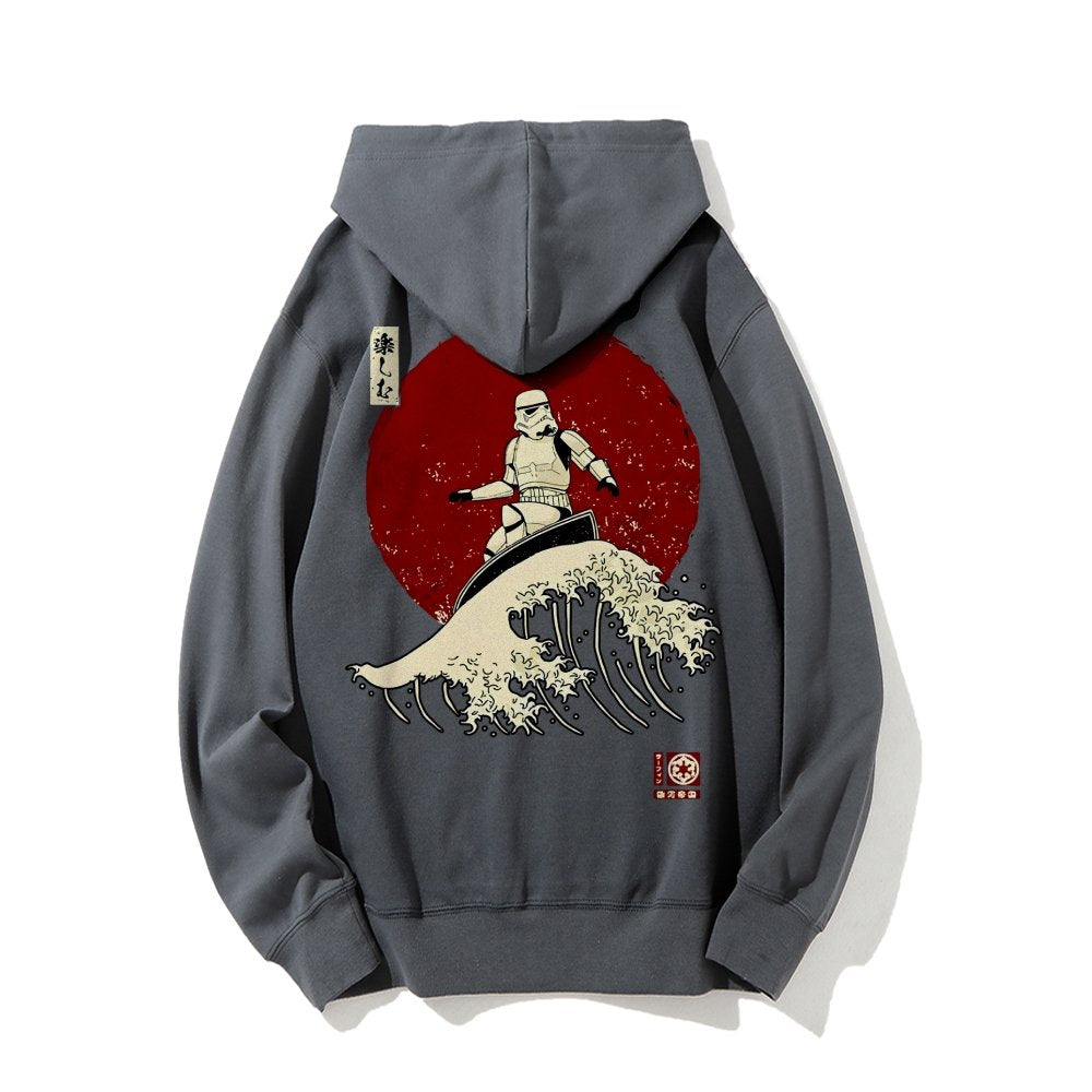 Cosmic Wave Printed Back Unisex Cotton Hoodie