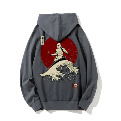 Cosmic Wave Printed Back Unisex Cotton Hoodie