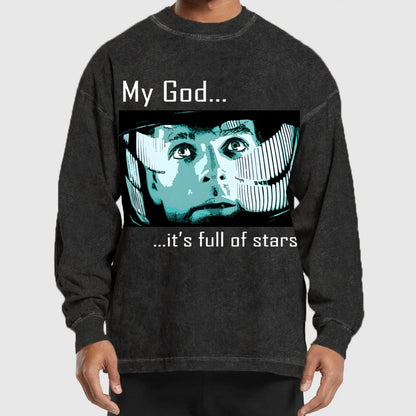 My God t's full of stars! Washed Long Sleeve Tee