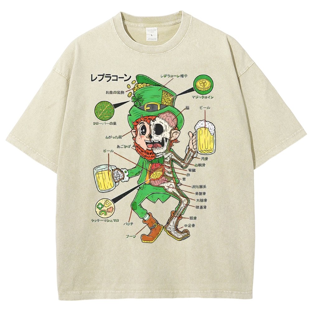 LEPRECHAUN ANATOMY-St. Patrick's Day Vintage Distressed T-shirt